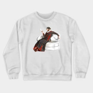 Eccentric noble boy dandy in bathrobe Crewneck Sweatshirt